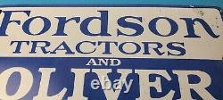 Vintage Fordson Sign Tractors Implements Service Gas Pump Porcelain Sign