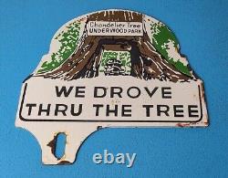 Vintage Forest Service Porcelain Sequoia Entrance Drive Thru Service Park Sign