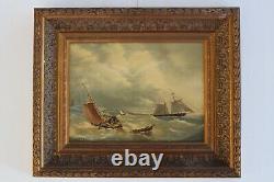 Vintage Framed Oil Seascape Painting Artist Signed