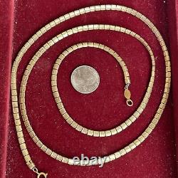 Vintage Freirich 4.5 mm Goldtone 36.5 in Long Unique Chain Necklace 45.5 Grams