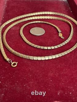 Vintage Freirich 4.5 mm Goldtone 36.5 in Long Unique Chain Necklace 45.5 Grams