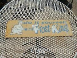 Vintage Frost King Do It Yourself Topper Metal Sign Icy Cold Snowman