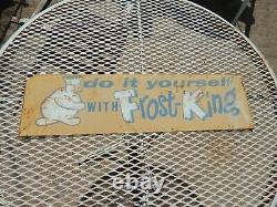Vintage Frost King Do It Yourself Topper Metal Sign Icy Cold Snowman