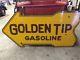 Vintage Golden Tip Porcelain Gas Sign
