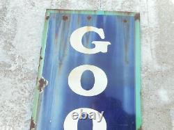 Vintage GOODRICH TIRES Porcelain GAS & OIL Vertical Advertising SIGN
