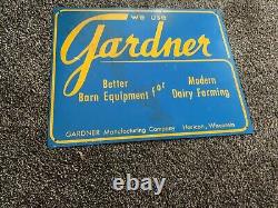 Vintage Gardner Barn Equipment Tin Sign Horicon, Wisconsin
