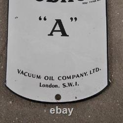 Vintage Gargoyle Mobiloil A Old Us Gasoline Oil Gas Pump Enamel Porcelain Sign
