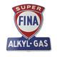 Vintage Gasoline Porcelain Sign Super Fina Gas Pump Sign