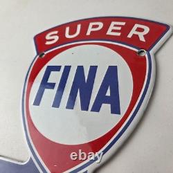 Vintage Gasoline Porcelain Sign Super Fina Gas Pump Sign