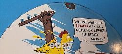 Vintage Gasoline Porcelain Sign Texaco Gas Chicken Ad Filling Station Oil Sign