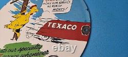 Vintage Gasoline Porcelain Sign Texaco Gas Chicken Ad Filling Station Oil Sign