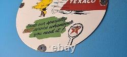 Vintage Gasoline Porcelain Sign Texaco Gas Chicken Ad Filling Station Oil Sign