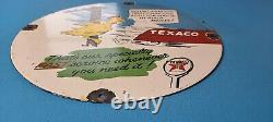 Vintage Gasoline Porcelain Sign Texaco Gas Chicken Ad Filling Station Oil Sign