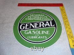 Vintage General Petroleum Mobil Gasoline Lubricants 11 Porcelain Metal Oil Sign