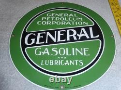 Vintage General Petroleum Mobil Gasoline Lubricants 11 Porcelain Metal Oil Sign