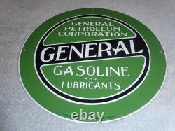 Vintage General Petroleum Mobil Gasoline Lubricants 11 Porcelain Metal Oil Sign
