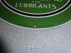 Vintage General Petroleum Mobil Gasoline Lubricants 11 Porcelain Metal Oil Sign