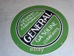 Vintage General Petroleum Mobil Gasoline Lubricants 11 Porcelain Metal Oil Sign