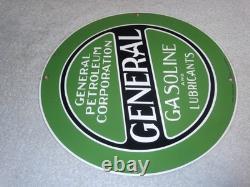 Vintage General Petroleum Mobil Gasoline Lubricants 11 Porcelain Metal Oil Sign