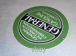 Vintage General Petroleum Mobil Gasoline Lubricants 11 Porcelain Metal Oil Sign