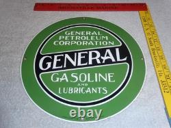 Vintage General Petroleum Mobil Gasoline Lubricants 11 Porcelain Metal Oil Sign