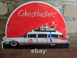 Vintage Ghostbuster Porcelain Heavy Metal Die-cut Sign Movie 12 X 8