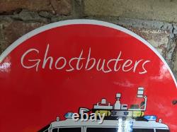 Vintage Ghostbuster Porcelain Heavy Metal Die-cut Sign Movie 12 X 8