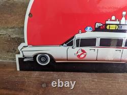 Vintage Ghostbuster Porcelain Heavy Metal Die-cut Sign Movie 12 X 8