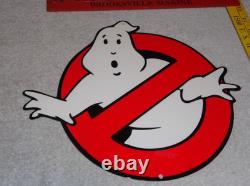 Vintage Ghostbusters No Icon Ghost? 1' Metal Movie 2 3 Tv Soda Gasoline Oil Sign
