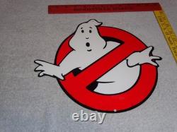 Vintage Ghostbusters No Icon Ghost? 1' Metal Movie 2 3 Tv Soda Gasoline Oil Sign