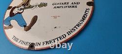 Vintage Gibson Guitars Acoustic Electric Bass Porcelain Gas Station Goofy Sign