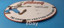 Vintage Gibson Guitars Acoustic Electric Bass Porcelain Gas Station Goofy Sign