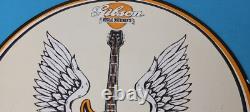 Vintage Gibson Guitars Acoustic Electric Bass Store Porcelain Gas Station Sign