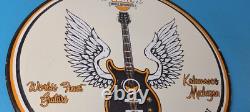 Vintage Gibson Guitars Acoustic Electric Bass Store Porcelain Gas Station Sign