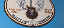 Vintage Gibson Guitars Acoustic Electric Bass Store Porcelain Gas Station Sign