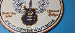 Vintage Gibson Guitars Acoustic Electric Bass Store Porcelain Gas Station Sign