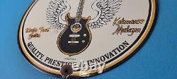 Vintage Gibson Guitars Porcelain Prestige Music Instruments Gas Pump Plate Sign