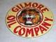 Vintage Gilmore Oil Company Lion Growling 11 3/4 Porcelain Metal Gasoline Sign
