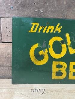 Vintage Golden Eagle Beverages Erie PA Painted Tin Metal Advertising Sign #2