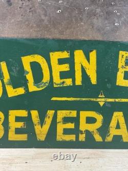 Vintage Golden Eagle Beverages Erie PA Painted Tin Metal Advertising Sign #2