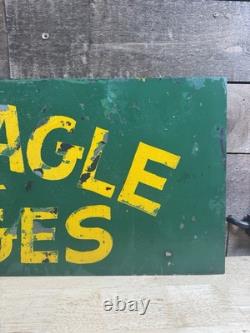 Vintage Golden Eagle Beverages Erie PA Painted Tin Metal Advertising Sign #2