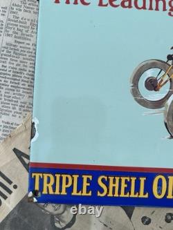 Vintage Golden Shell Motor Oil 8x12 Inches Porcelain Enamel Sign