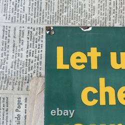 Vintage Golden Shell Motor Oil Service 8x12 Inches Porcelain Enamel Sign