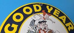 Vintage Goodyear Tires Porcelain Gas Service Station Battery Pump Plate Sign