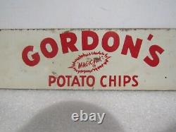 Vintage Gordons Potato Chips Magic Pak Metal Sign Trucks Serving The Best
