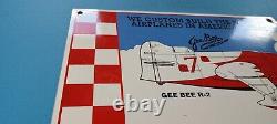 Vintage Granville Bros Aircraft Porcelain Gas Service Station Airplane 14 Sign