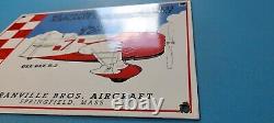 Vintage Granville Bros Aircraft Porcelain Gas Service Station Airplane 14 Sign