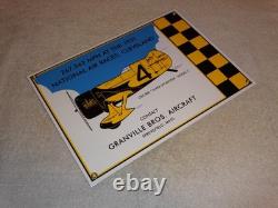 Vintage Granville Brothers Aircraft 14 Porcelain Metal Plane Gasoline Oil Sign