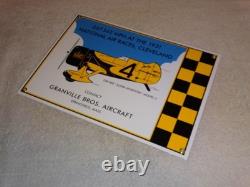 Vintage Granville Brothers Aircraft 14 Porcelain Metal Plane Gasoline Oil Sign