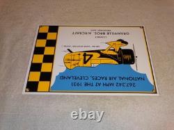 Vintage Granville Brothers Aircraft 14 Porcelain Metal Plane Gasoline Oil Sign